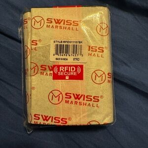 Swiss Marshall RFID Secure Wallet - Beige and Red